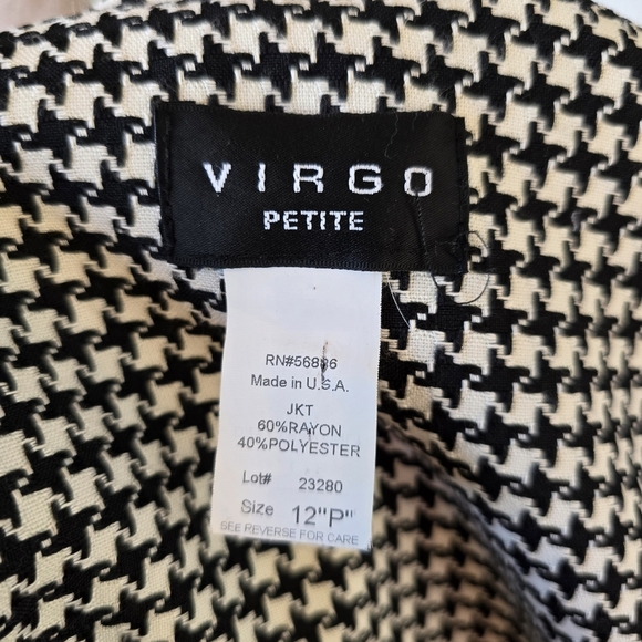 Virgo Petite | Size 12p | Black & White Houndstooth Blazer - Picture 6 of 7